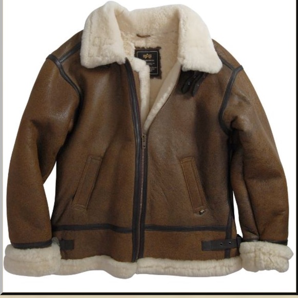 Alpha Industries Other - 🆕 REAL LEATHER Alpha Industries B-3 Sherpa Coat